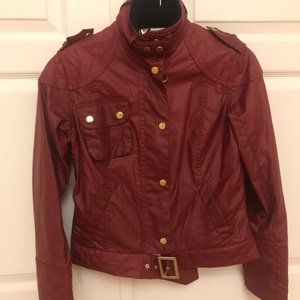 Barbour International Women's Waxed Cotton Biker Jacket USA Size 6